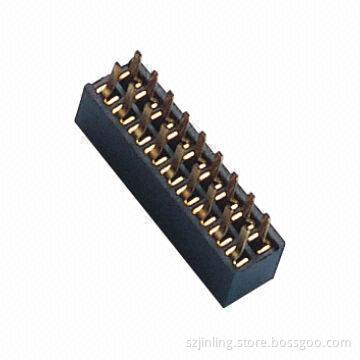 Female Header, 1.27mm Pitch Dual-row with 3.4mm Right Angle Height